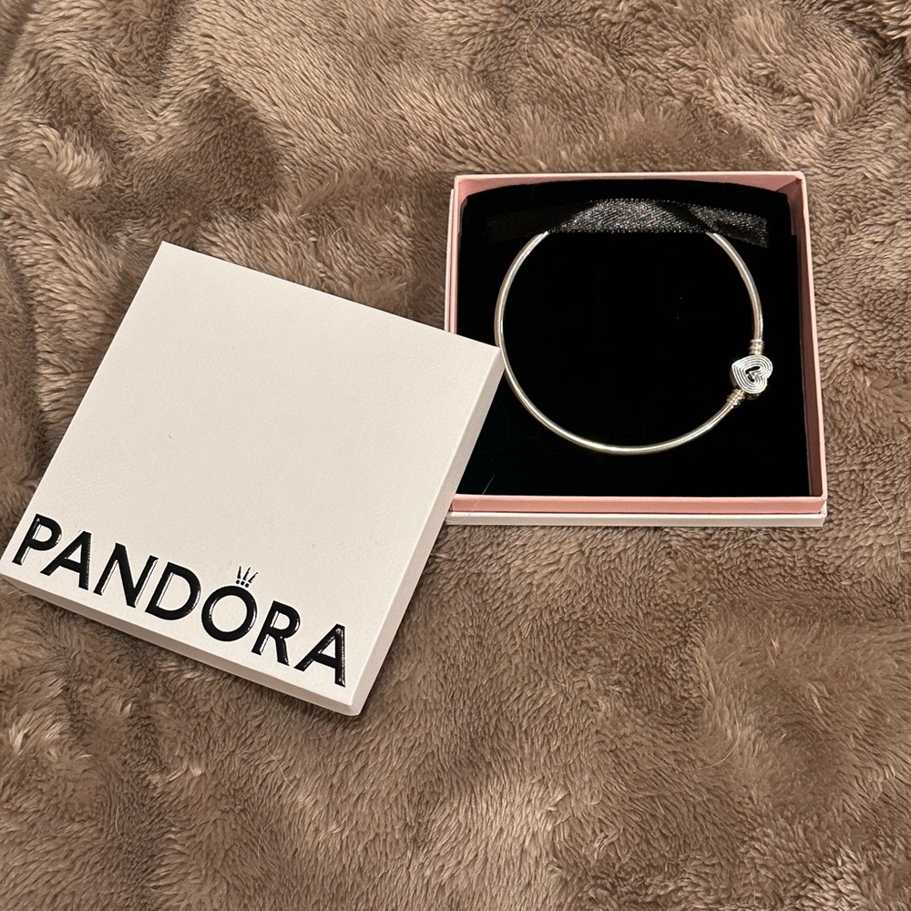 Pandora Silver Bracelet with Heart Charm